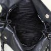 Prada Antic Buckles bag worn on the shoulder or carried in the hand in black canvas and black leather - Detail D2 thumbnail
