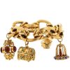 Bracelet époque années 70 articulé Vintage en or jaune et pierres de couleurs - 00pp thumbnail