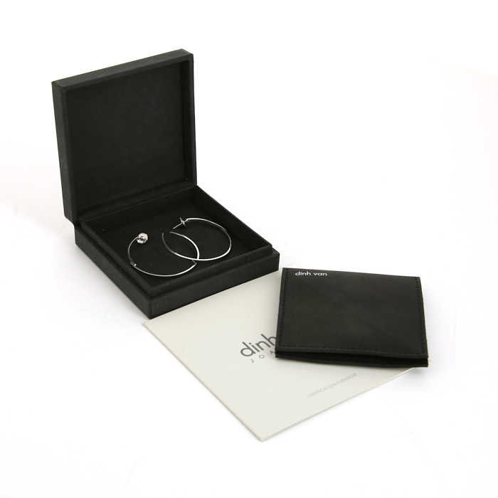 Dinh Van Double Sens hoop earrings in white gold and diamonds - Detail D2