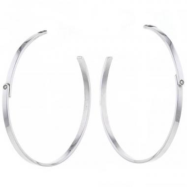 Dinh Van Double Sens hoop earrings in white gold and diamonds