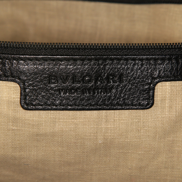 Bulgari Chandra handbag in black leather - Detail D3