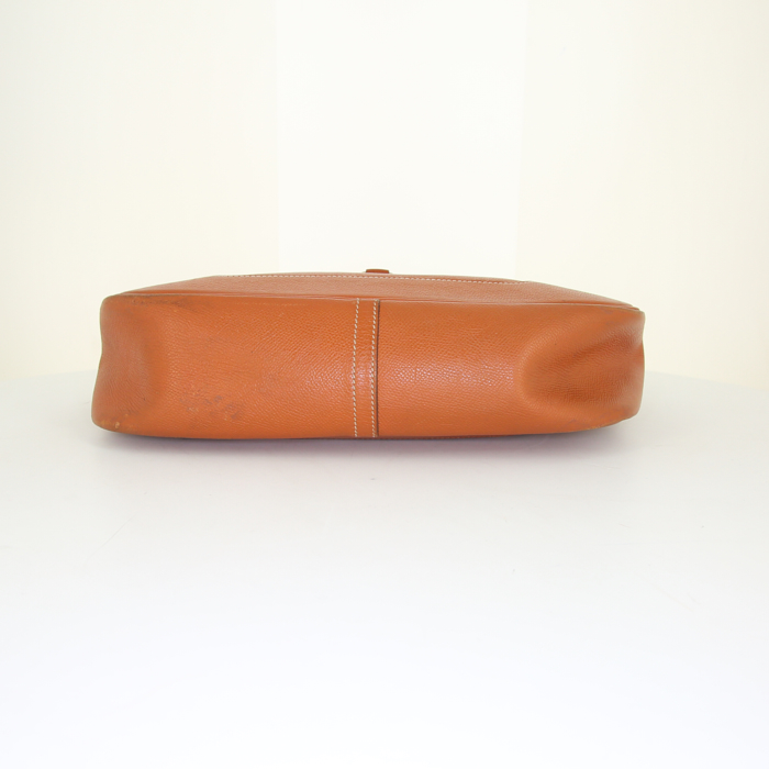 Bolso de mano Hermès Trim en cuero epsom rojizo - Detail D4