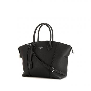 Bolso de mano Louis Vuitton Lockit Soft en cuero granulado negro