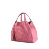 Shopping bag Gucci Soho in pelle martellata rosa - 00pp thumbnail