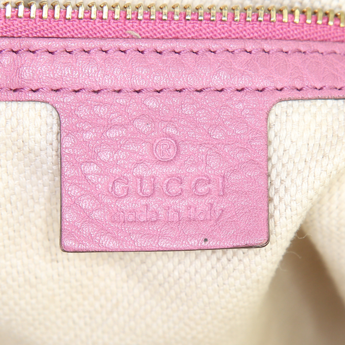 Gucci Soho shopping bag in pink grained leather - Detail D3