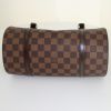 Bolso de mano Louis Vuitton Papillon en lona a cuadros ébano y cuero marrón - Detail D4 thumbnail