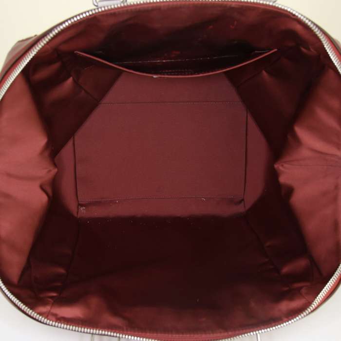 Sac à main Louis Vuitton Sunshine Express North-South en toile bordeaux et cuir bordeaux - Detail D2
