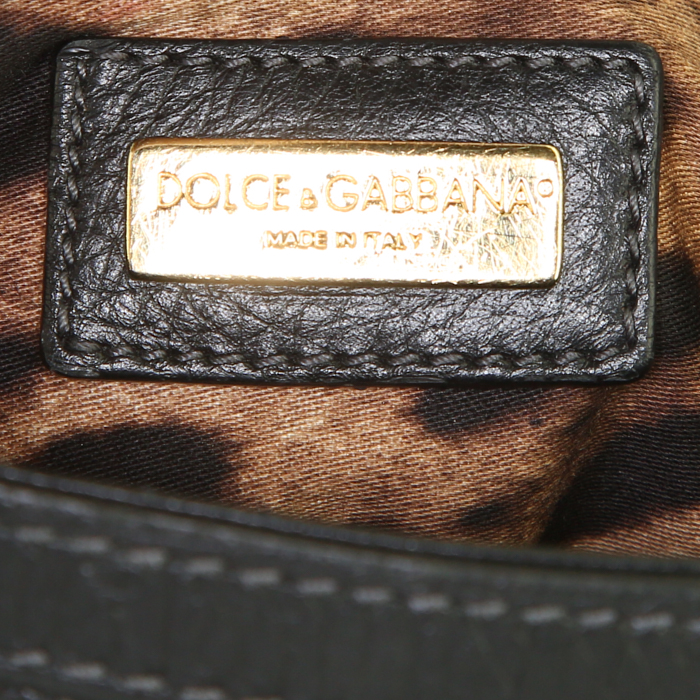 Borsa Dolce & Gabbana Sicily in pelliccia nera e pelle nera - Detail D3