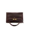 Hermes Kelly 32 cm bag worn on the shoulder or carried in the hand in burgundy crocodile - 360 Front thumbnail
