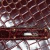 Hermes Kelly 32 cm bag worn on the shoulder or carried in the hand in burgundy crocodile - Detail D4 thumbnail
