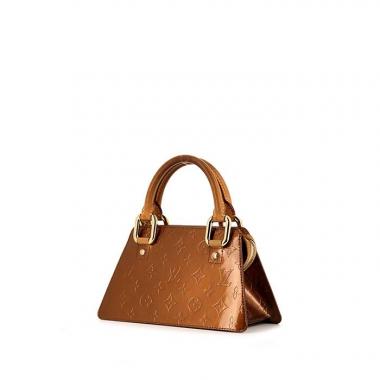 Bolso de mano Louis Vuitton Forsyth modelo pequeño en charol Monogram marrón dorado y cuero natural