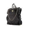 Shopping bag Dolce & Gabbana Sicily in lana grigia e pelle nera - 00pp thumbnail