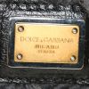 Dolce & Gabbana Sicily shopping bag in grey whool and black leather - Detail D4 thumbnail