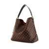 Louis Vuitton Delightful bag worn on the shoulder or carried in the hand in ebene damier canvas and brown leather - 00pp thumbnail