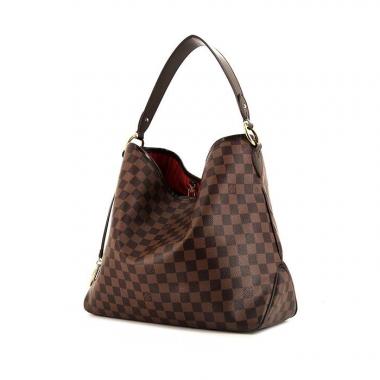Louis Vuitton Delightful Mm Monogram Canvas Damier Ebene Brown Shoulder Bag