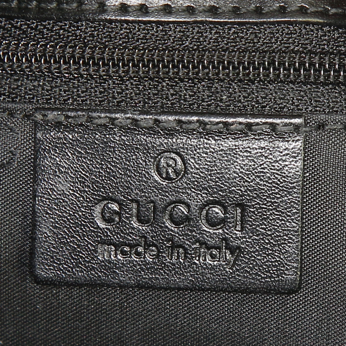 Sac porté épaule ou main Gucci Bardot en toile monogram noire et cuir noir - Detail D3
