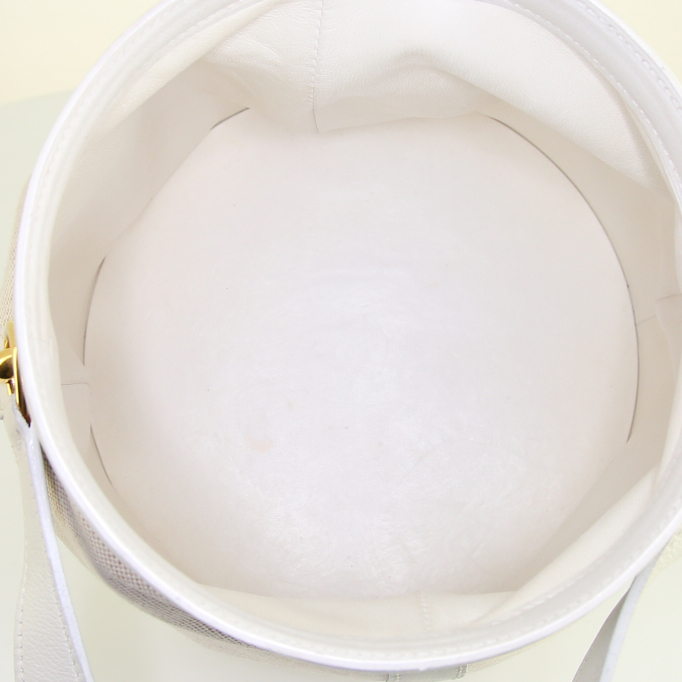 Borsa a tracolla Hermes Farming, 1990, in tela beige e pelle bianco sporco - Detail D2