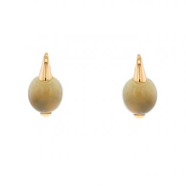 Paire de boucles d'oreilles Pomellato Luna en or rose et pierre de lune