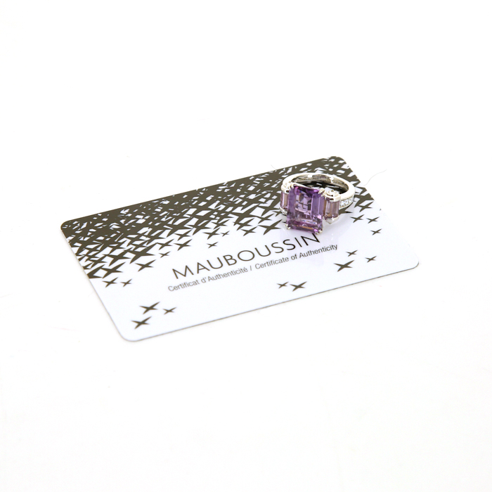 Anello Mauboussin Couleur Baiser in oro bianco,  ametista e diamanti e ametista - Detail D2