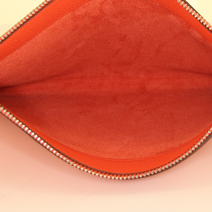 Pochette Hermès Bazar in pelle togo arancione - Detail D2