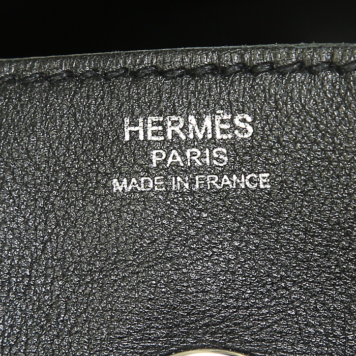 Hermes Lindy handbag in black Swift leather - Detail D3