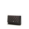 Borsa a tracolla Chanel Wallet on Chain in pelle trapuntata nera - 00pp thumbnail