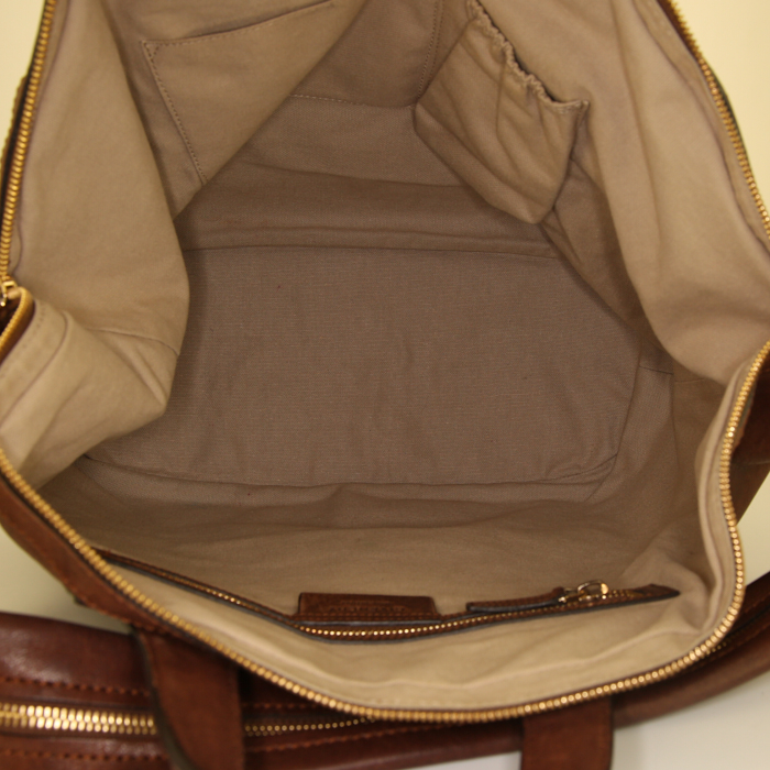 Sac à main Givenchy Nightingale en cuir grainé marron - Detail D3