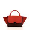 Celine Trapeze small model handbag in red, burgundy and brown leather - 360 thumbnail