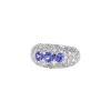 Vintage boule ring in white gold,  diamonds and tanzanite - 00pp thumbnail