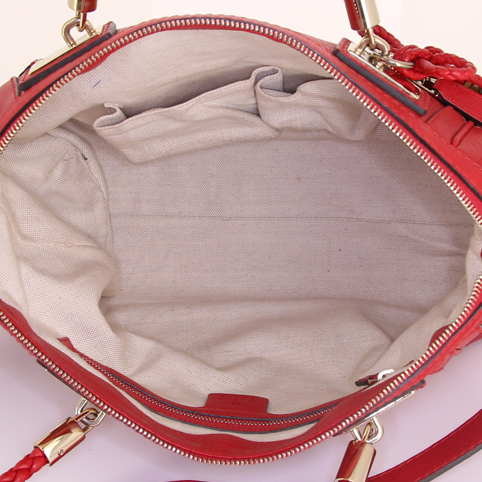 Bolso de mano Gucci Cellarius en cuero rojo - Detail D3