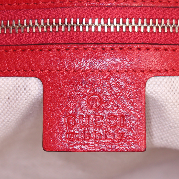 Sac à main Gucci Cellarius en cuir rouge - Detail D4