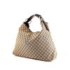Gucci Mors handbag in grey monogram canvas and brown leather - 00pp thumbnail