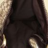 Gucci Mors handbag in grey monogram canvas and brown leather - Detail D2 thumbnail