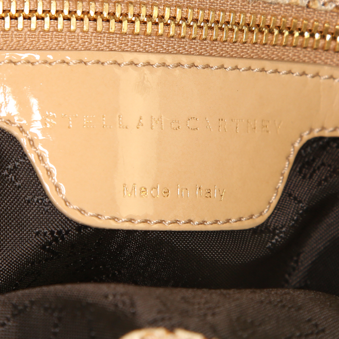 Stella McCartney Falabella handbag in beige and grey canvas - Detail D4