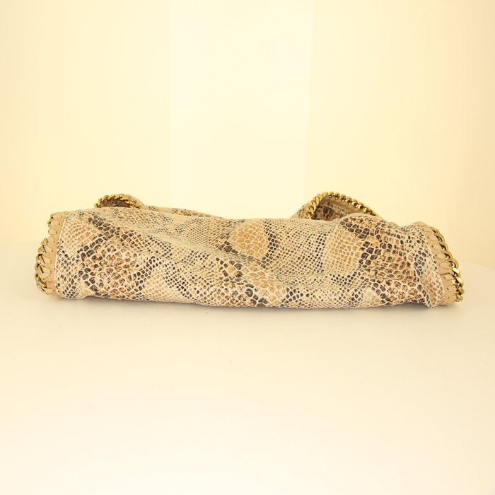 Bolso de mano Stella McCartney Falabella en lona beige y gris - Detail D5