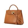 Hermes Kelly 32 cm handbag in gold Chamonix  leather - 00pp thumbnail