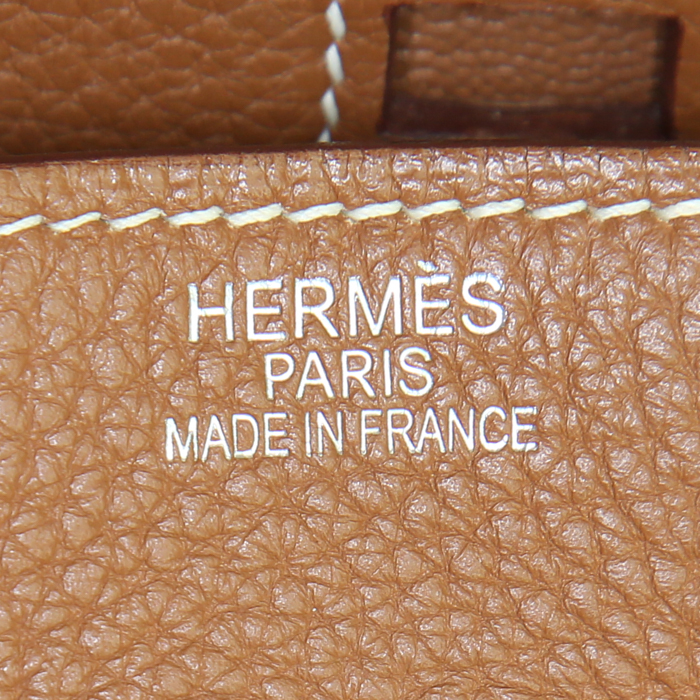 Sac à main Hermes Birkin 35 cm en cuir togo gold - Detail D3