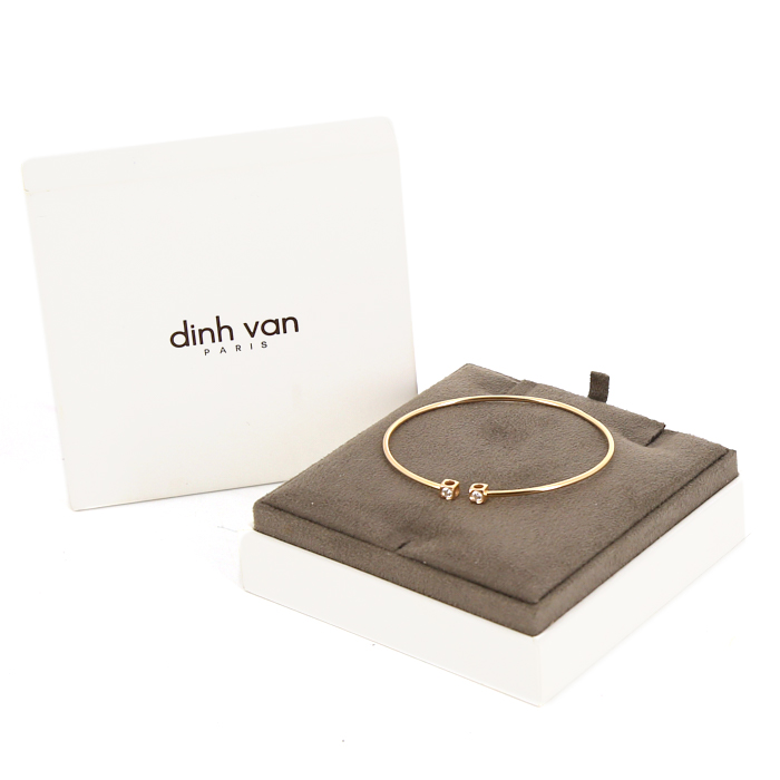 Bracelet Dinh Van Cube en or jaune et diamants - Detail D2