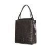 Hermès Lucy handbag in black crocodile and black leather - 00pp thumbnail