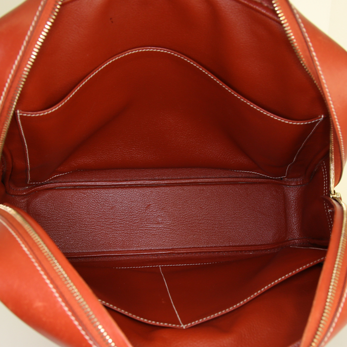 Hermès Eiffel briefcase in red box leather - Detail D2