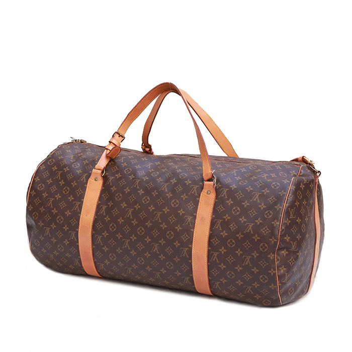 Sac de voyage Louis Vuitton Polochon en toile monogram marron - Detail D1