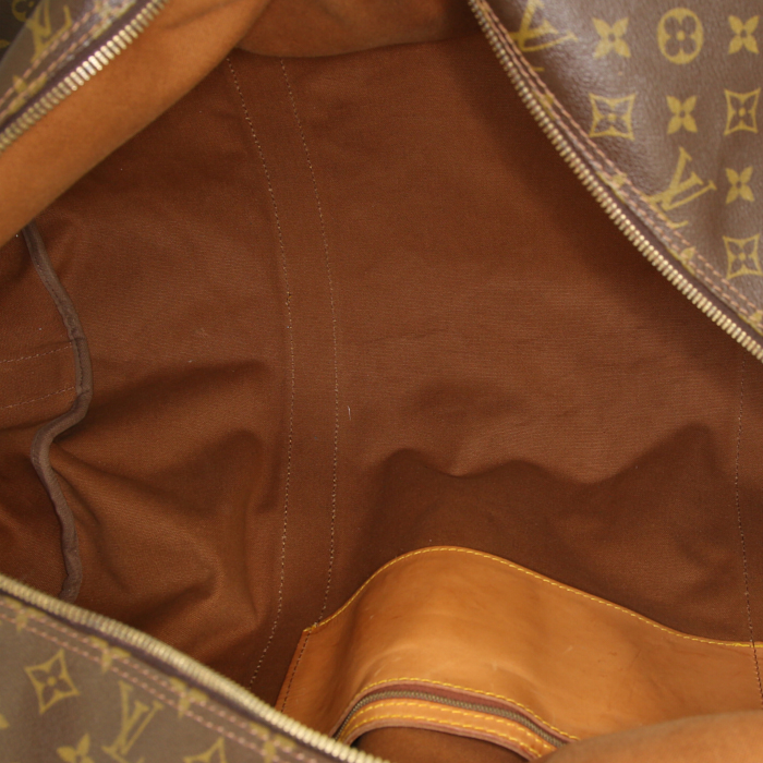 Sac de voyage Louis Vuitton Polochon en toile monogram marron - Detail D3