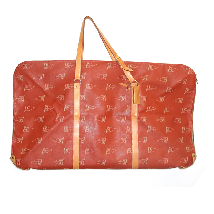 Louis Vuitton America's Cup clothes-hangers in red coated canvas and natural leather - Detail D2