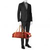 Porta abiti Louis Vuitton America's Cup in tela cerata rossa e pelle naturale - Detail D3 thumbnail