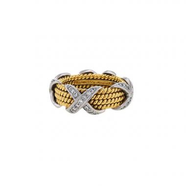 Tiffany 
Co ring in yellow gold,  platinium and diamonds Tiffany 
Co ring in yellow gold,  platinium and diamonds