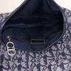 Dior Saddle bag worn on the shoulder or carried in the hand in blue monogram denim canvas and blue leather - Detail D2 thumbnail