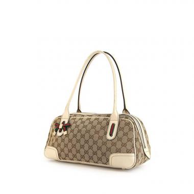 Sac porté épaule Gucci Princy en toile monogram et cuir blanc