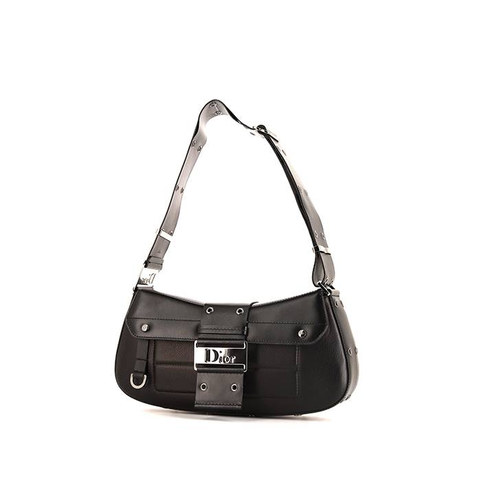 Dior Black Leather Street Chic Shoulder Bag