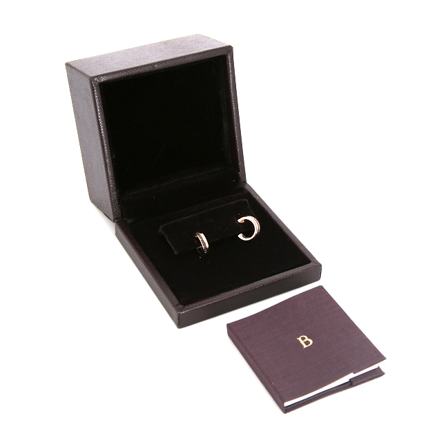 Boucheron Quatre small model hoop earrings in pink gold and PVD - Detail D2