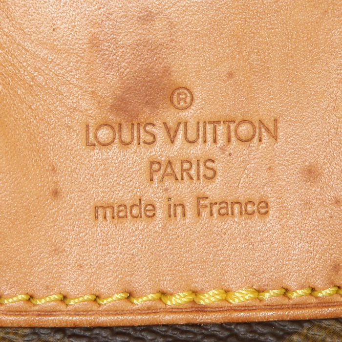 Sac à dos Louis Vuitton Montsouris Backpack en toile monogram marron et cuir naturel - Detail D3
